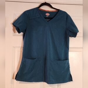 Dickies EDS Stretch Turquoise Blue Scrub Top S